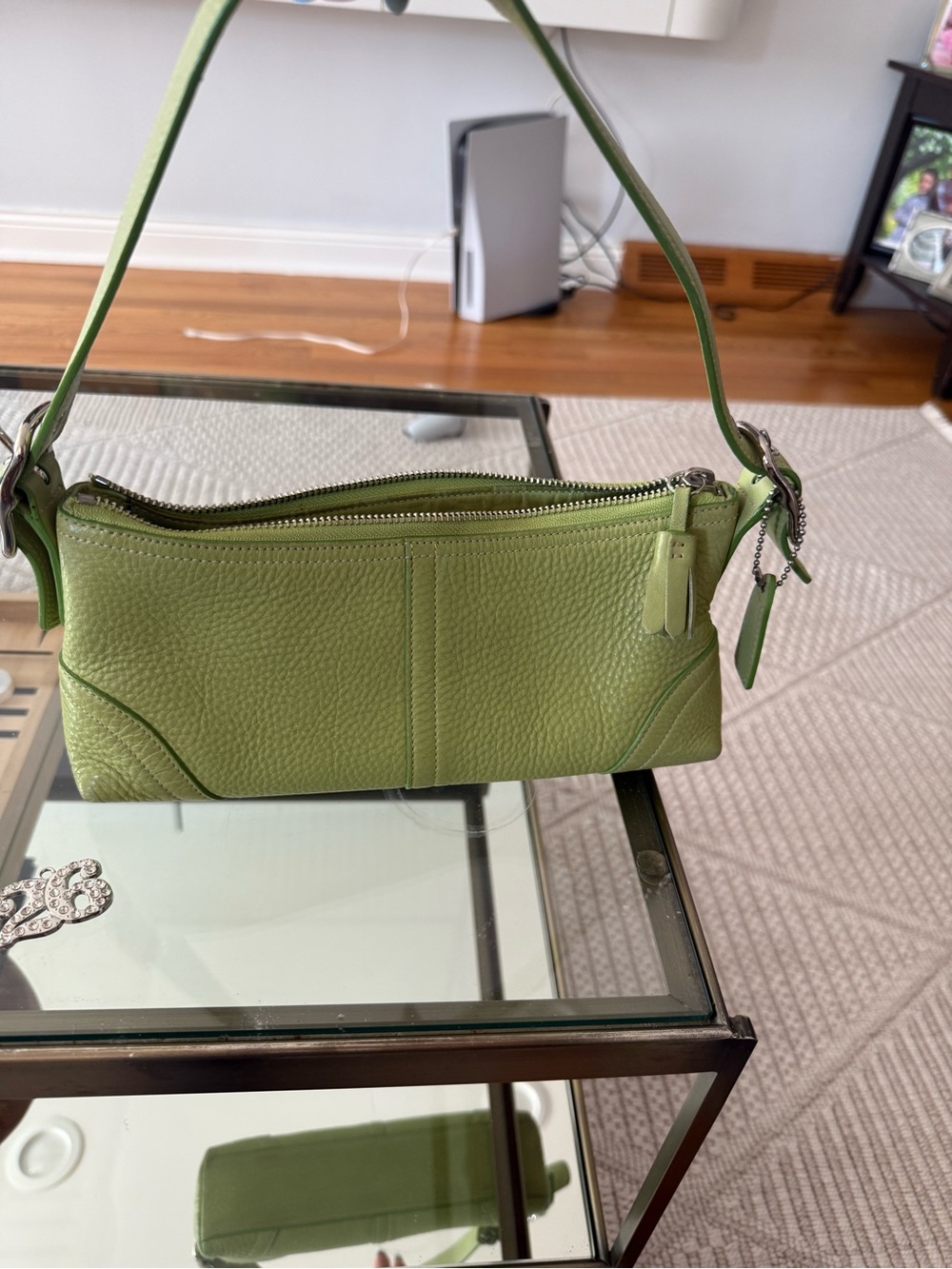 Green | COACH | Vintage Leather Baguette